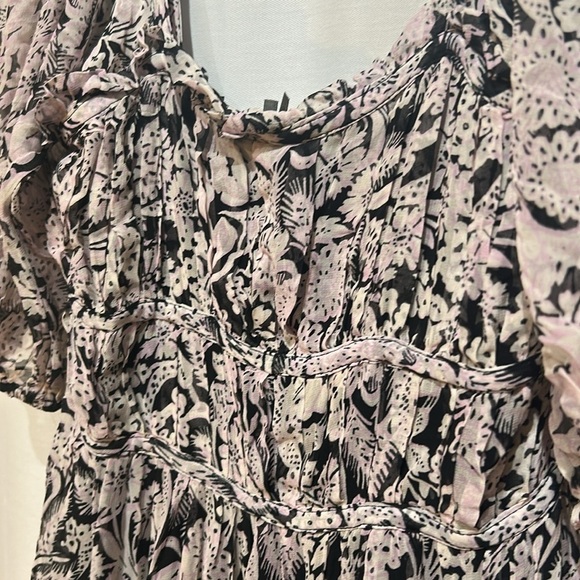 Anthropologie Floral Black and White Women's Dress Size Small - Picture 8 of 11